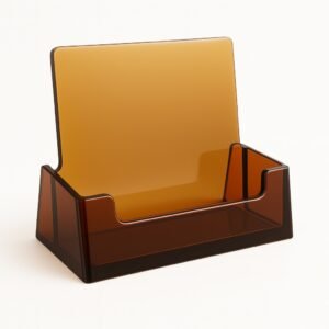 WIZYTOWNIK Organizer Plastikowy STOJAK NA WIZYTÓWKI BRĄZOWY 10x7cm