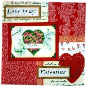 Serwetki trójwarstwowe, 33x33 cm, wzór „Valentine”, 20 szt.