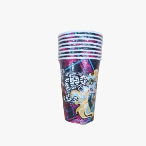 Kubki papierowe grube 180ml 8szt w folii wzór lalki