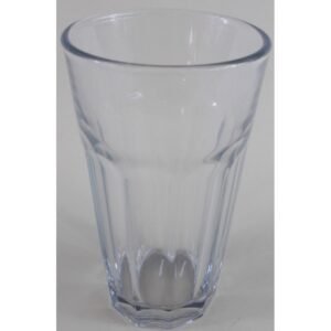 Szklanka 330ml,13,5×8cm, przeźroczysta, szlifowane szkło, „musztardówka”.