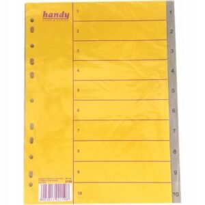 Przekładka do segregatora, kolor szary, numerowana 1-10, marka Handy.