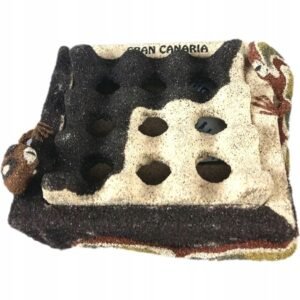 Mydelniczka ceramiczna Tenerife, 9x4x5 cm, wzór piaskowy z jaszczurkami.