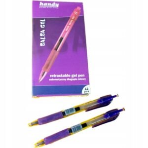 Długopis żelowy Sal Gel Handy, 12 szt., fioletowy, automatyczny, 0,5 mm.