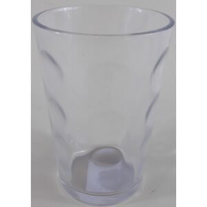 Szklanka z grubego szkła, poj. 210ml, 9,5×6cm, przeźroczysta z wzorem.