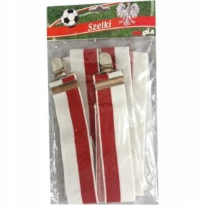 Szelki młodzieżowe 114x3.5cm biało-czerwone Polska