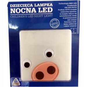 Lampka nocna LED Świnka dziecięca 8x8cm z czujnikiem zmierzchu Super Jakość