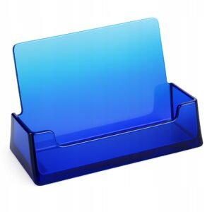 WIZYTOWNIK STOJAK NA WIZYTÓWKI POJEMNIK ORGANIZER niebieski 10x7cm