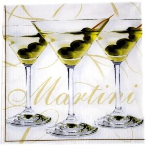 Serwetki trójwarstwowe, 33x33 cm, wzór „Martini”, 20 szt.