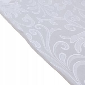 Obrus Poliestrowy Plamoodporny 140x160 cm - Biały/Krem