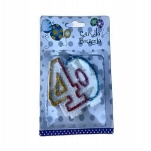 Świeczka Urodzinowa Podwójna '40' 7cm 1szt