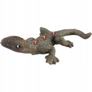 Dekoracja ceramiczna - figurka jaszczurki, 20 cm, szara, z zawieszką.