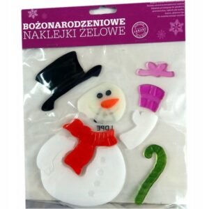 Naklejki żelowe Bałwanek 20x20 cm - dekoracje okienne na święta