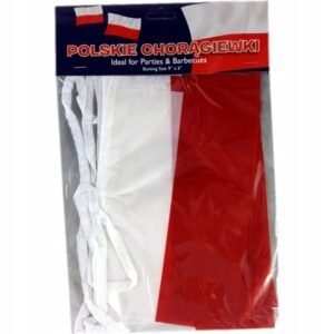 Flaga Polski - baner 365 cm z 8 flagami 23x15 cm